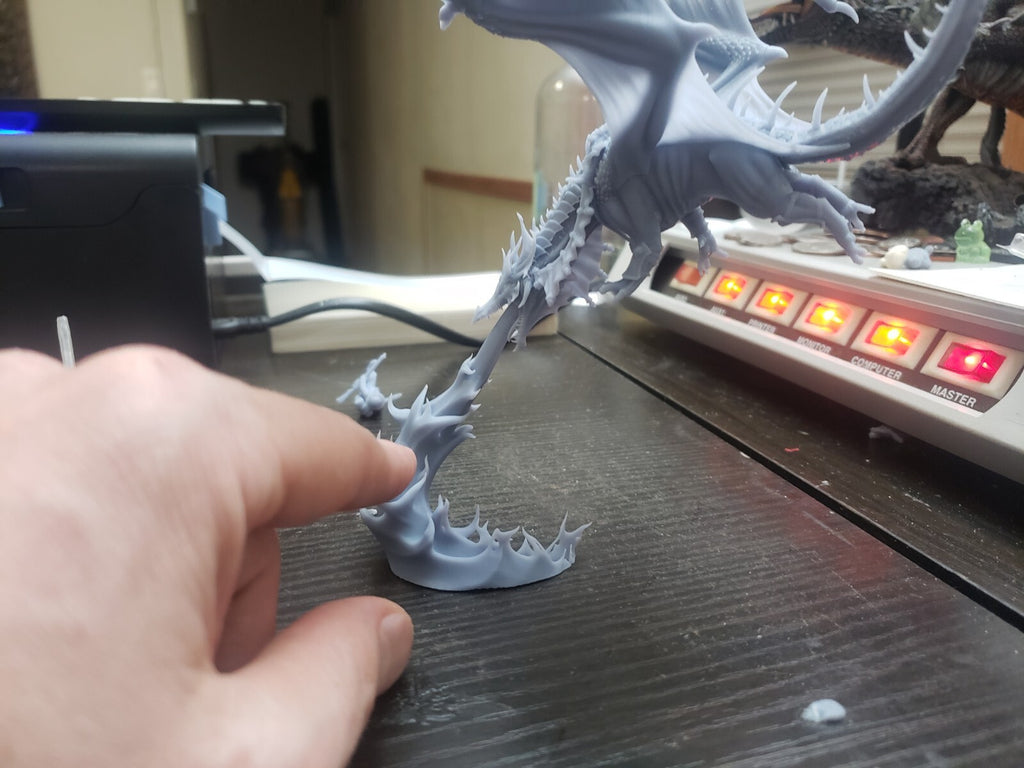 Elven Mage Mounted on Drake - Fire Breathing Dragon