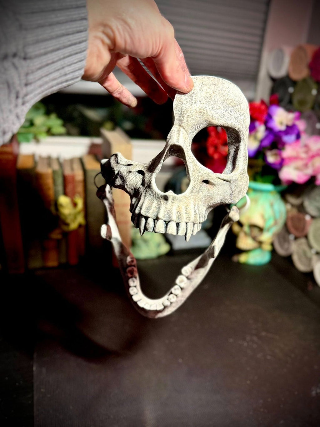 Vampire skull mask - Scary Skull Mask - Halloween Mask -Cosplay (unpainted)