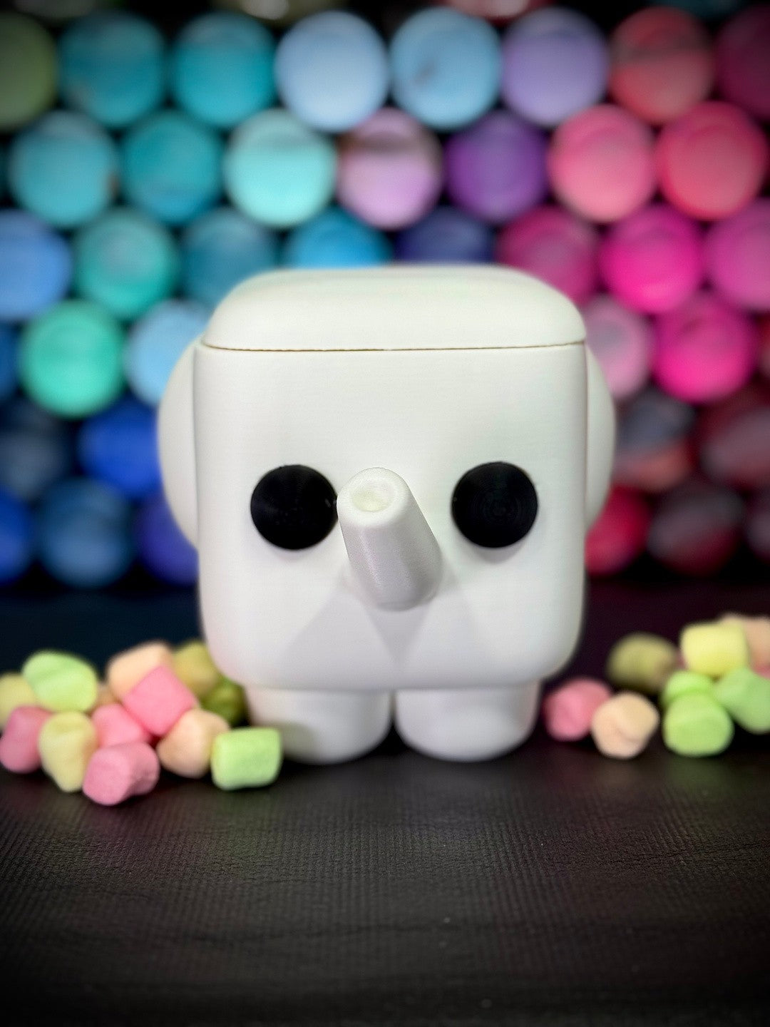 Marshmallow-phant Box - Cute Elephant Container (unpainted)