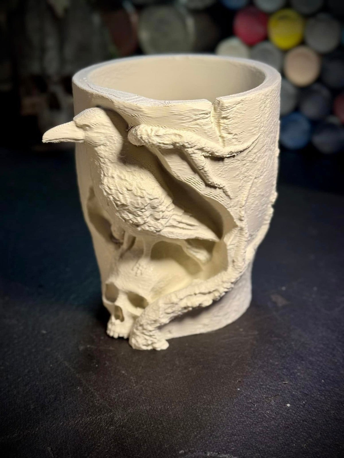 The Raven's Skull Planter - Edgar Allen Poe's Favorite Planter (unpainted)