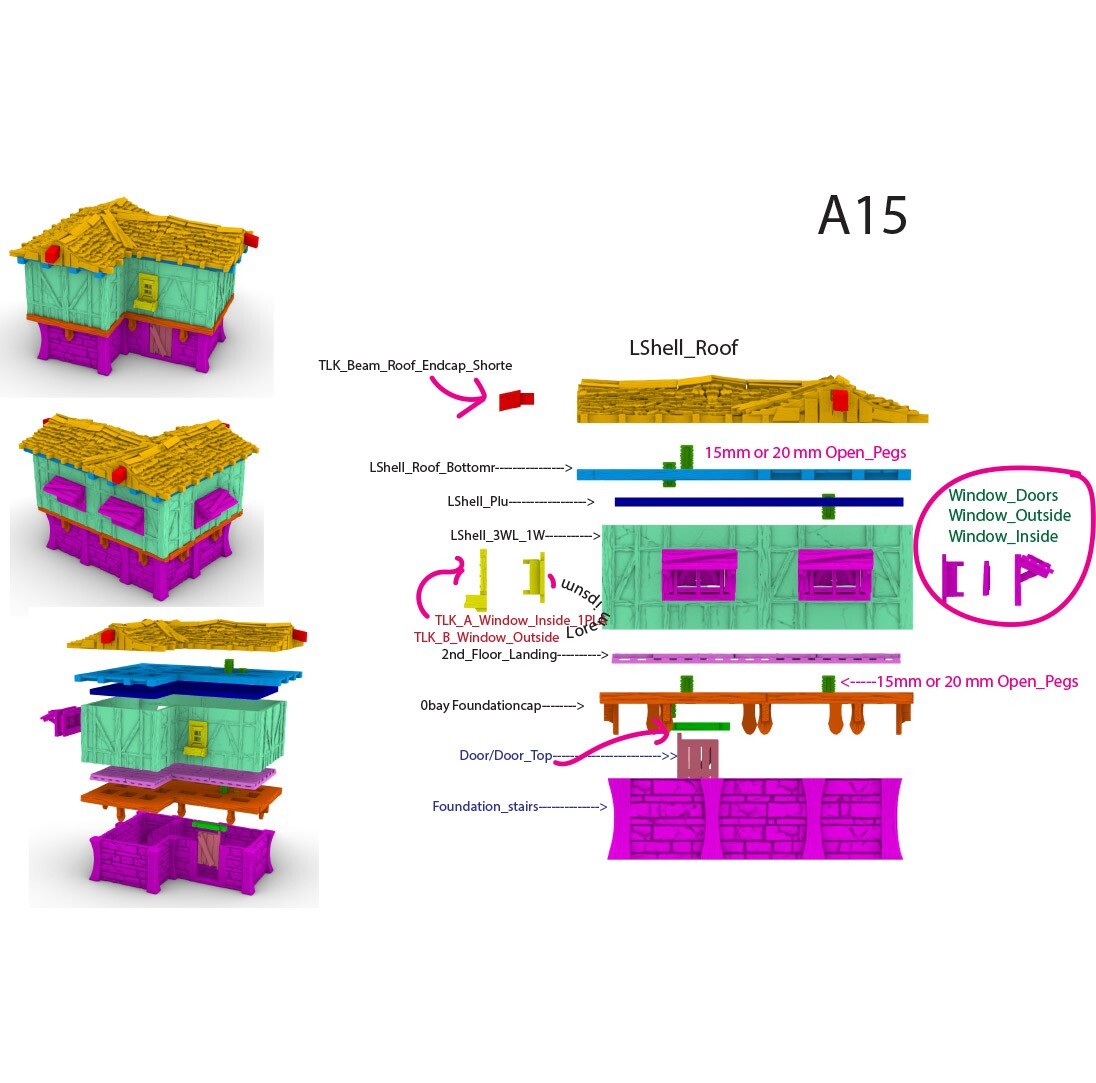 L Shape House Terrain - Large Dwelling - Stone Home Building -