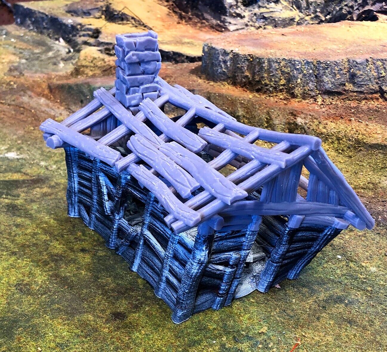 Leaning Shack Ruin - Crooked House Terrain - Broken Hut - Timber Wreckage
