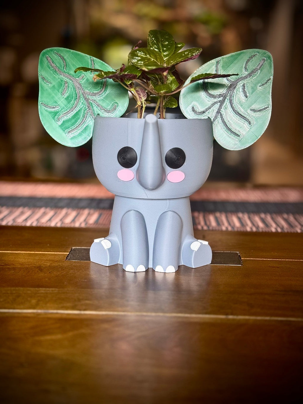 Elephant Ears Planter And Coasters - Multi Purpose Home Decoration (unpainted)