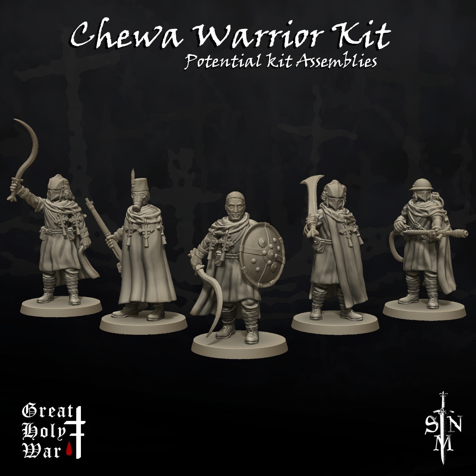 Chewa Warrior Kit - DIY Trench Crusade Infantry Kit - Foot Soldiers