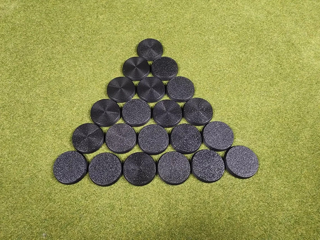 32mm Round Bases - Plain Beveled Bases - Wargaming Old School Bases