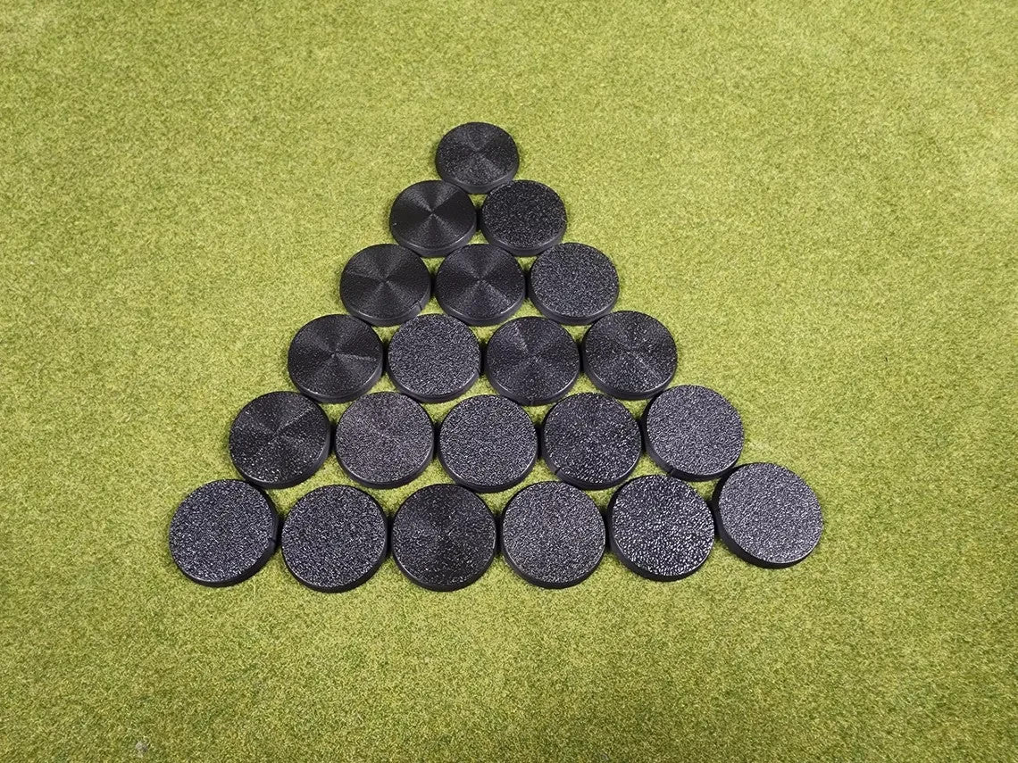 32mm Round Bases - Plain Beveled Bases - Wargaming Old School Bases