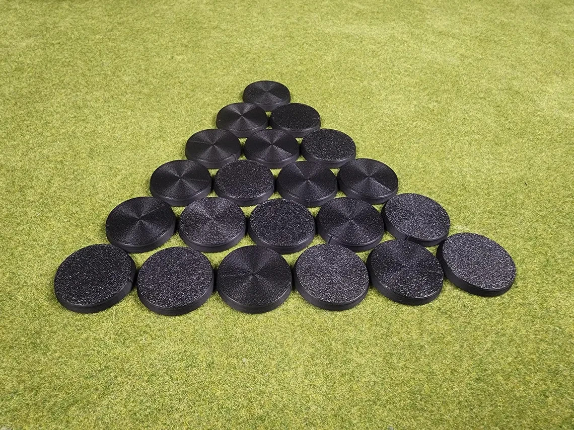 32mm Round Bases - Plain Beveled Bases - Wargaming Old School Bases
