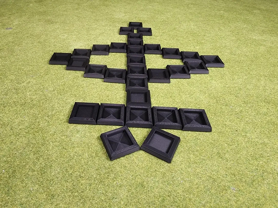 20mm Square to 30mm Square Base Adapters - Base Conversions Wargaming Old