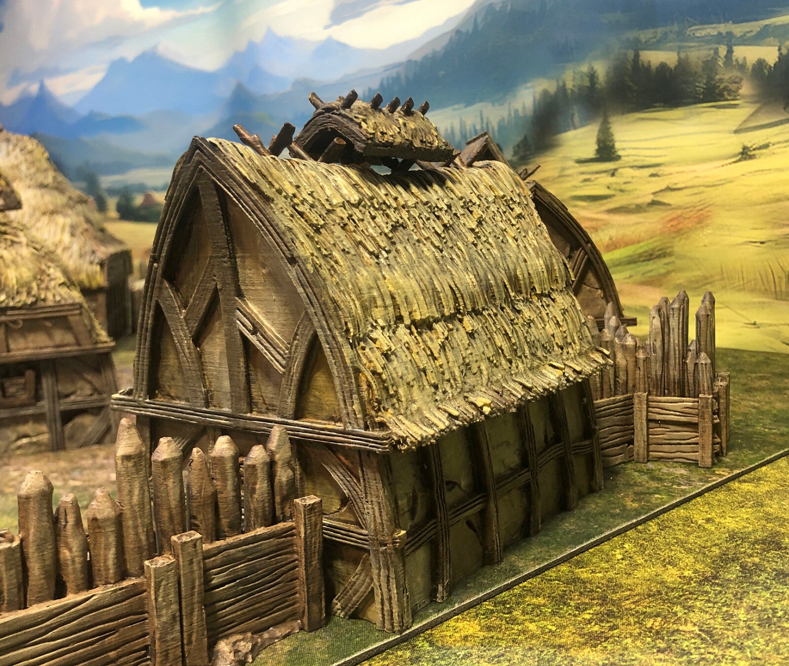 Rural Peasant Village - Dark Age Grass Huts - Country Hamlet Tabletop Terrain