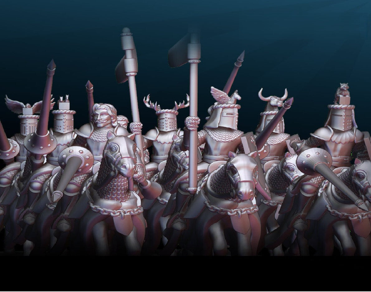 Jousting Knights - Knights with Lances - Medieval Knights on Horse