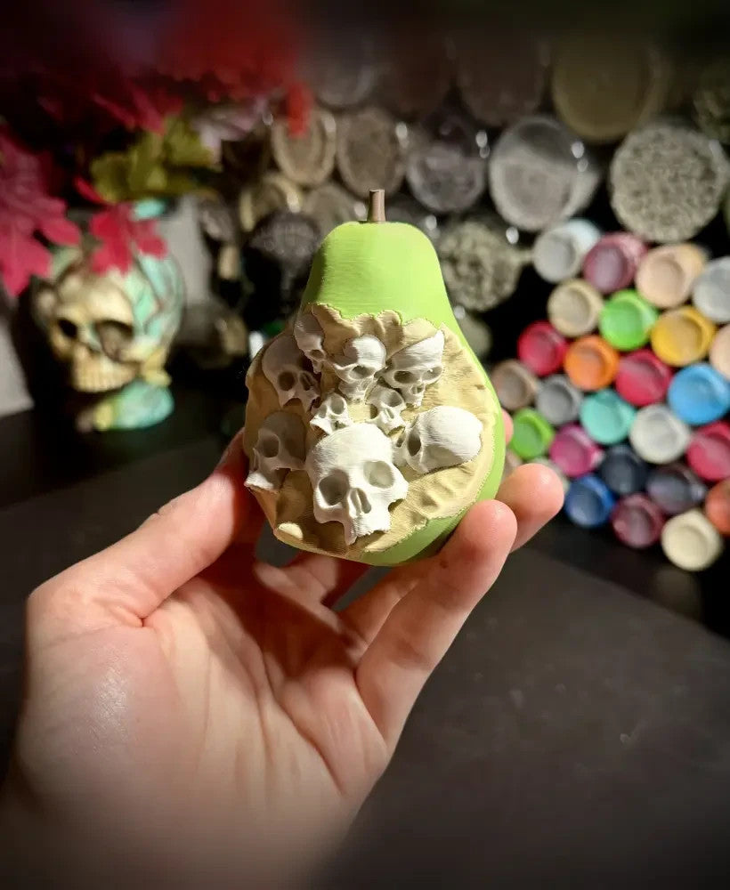 The Forbidden Pear - Fruit with Skulls - Poisoned Fruit Prop (unpainted)