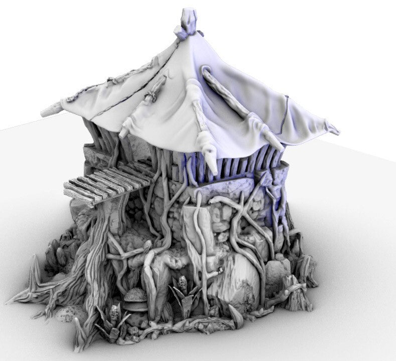 Goblin Swamp Clan House - Large Dwelling with Plank - Jungle Hut Terrain