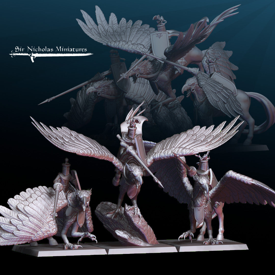 Griffon Knights – Knights on Hippogriff – Flying Crusader Knights