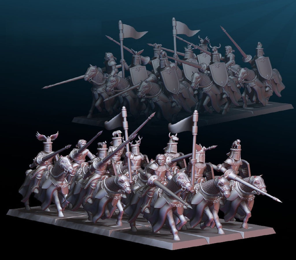 Jousting Knights - Knights with Lances - Medieval Knights on Horse