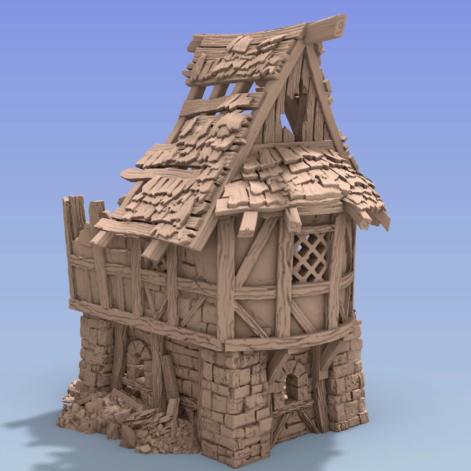 Timber Frame Ruin #2 (2 roof variations) Terrain Building