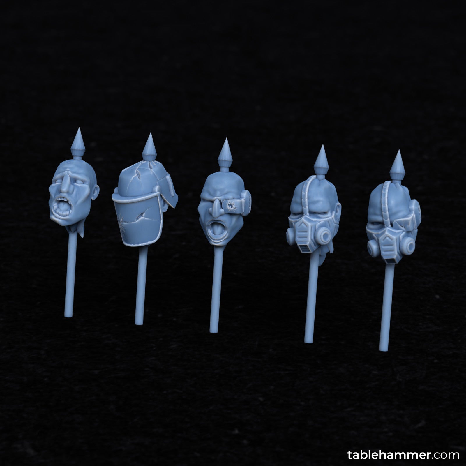 Ogre piked heads – gore casualties for scenery - Severed Head Terrain Aesthetic