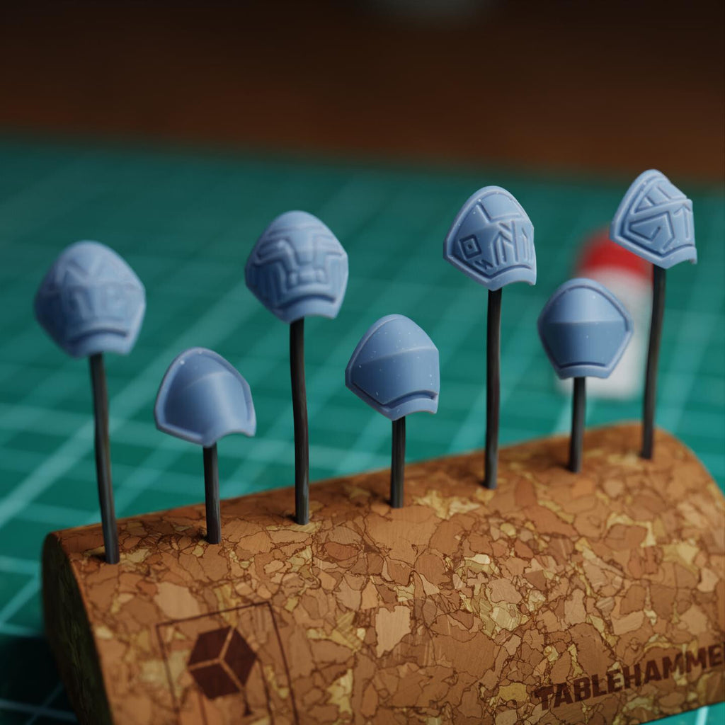 Runic shoulder pads for power armour (dwarveshumans) - Bits pack 3 sets at 25mm