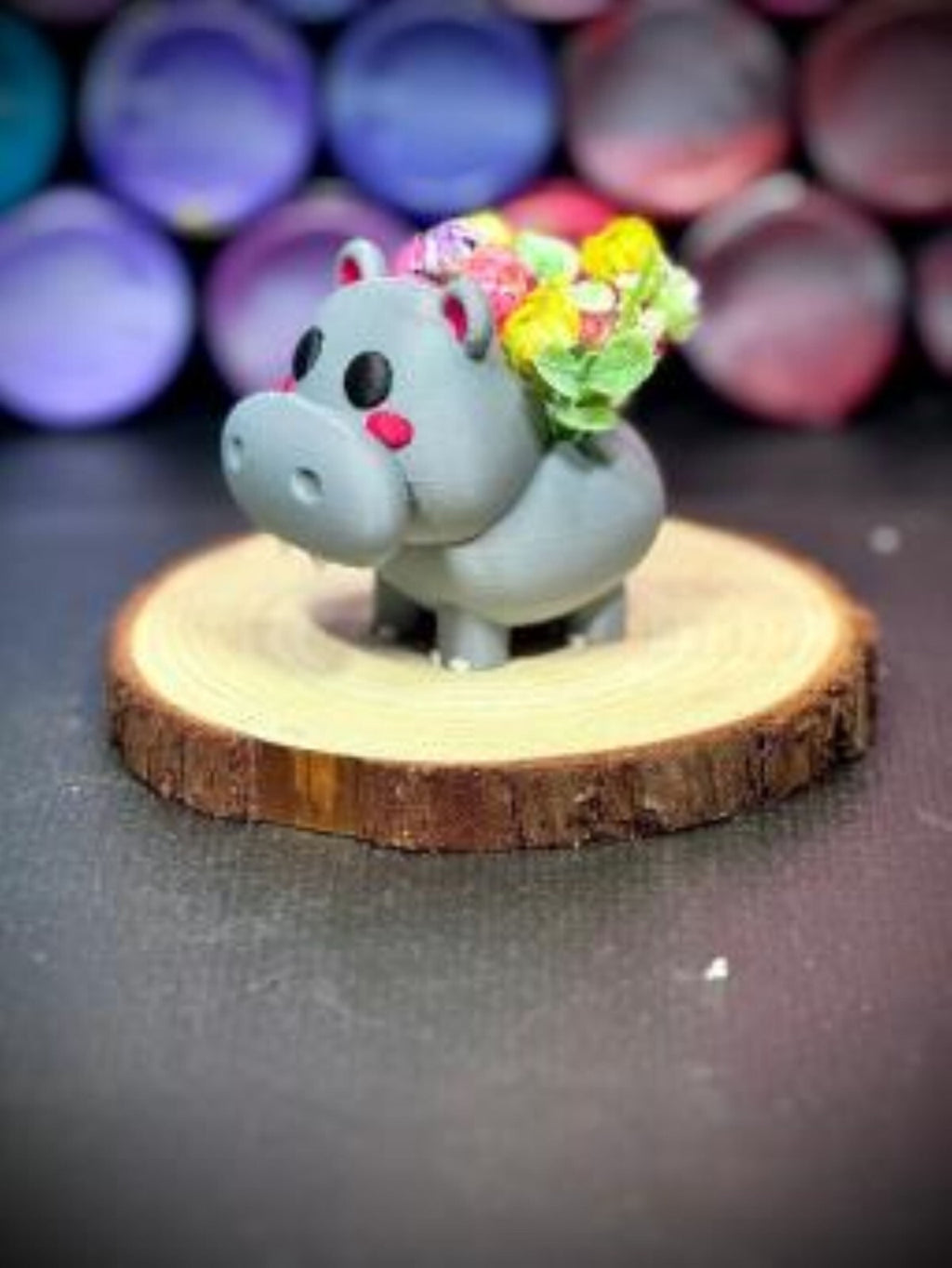 Hippopotamus Planter, Mini Planter, Keychain, and Magnet - Animal Foliage Holder (unpainted)