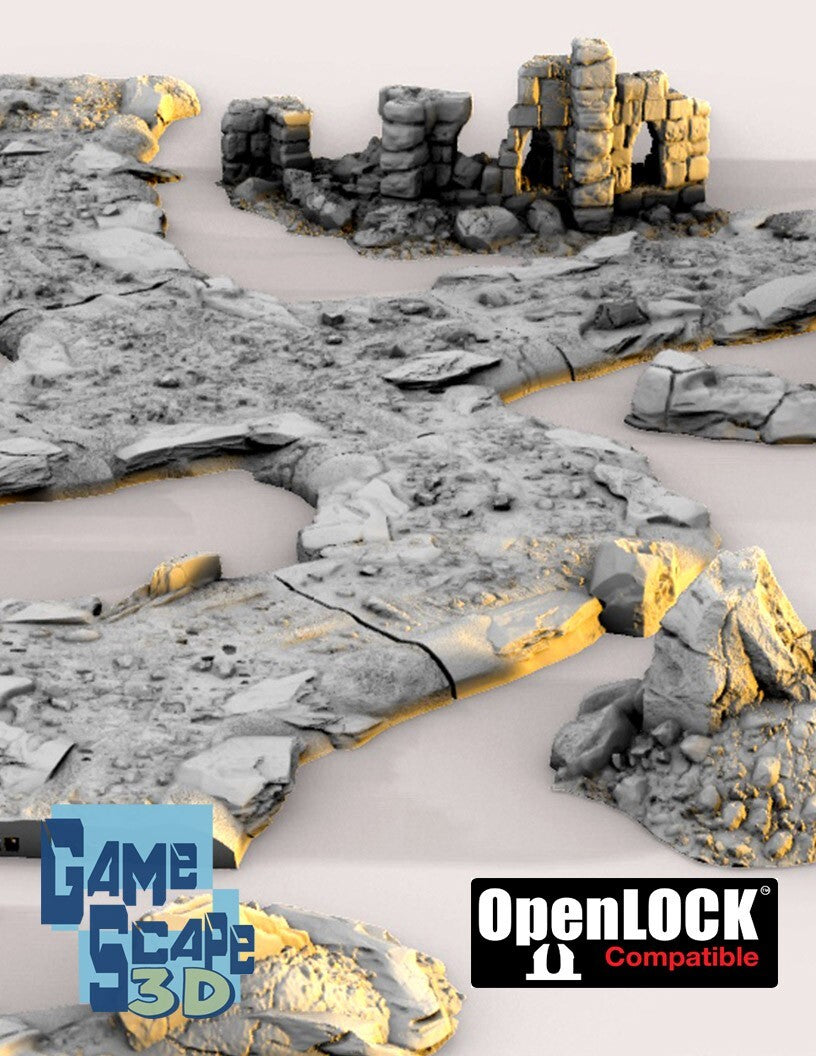 Highland Road - Rocky Streets with Outpost Tower - Unpaved Travel Paths
