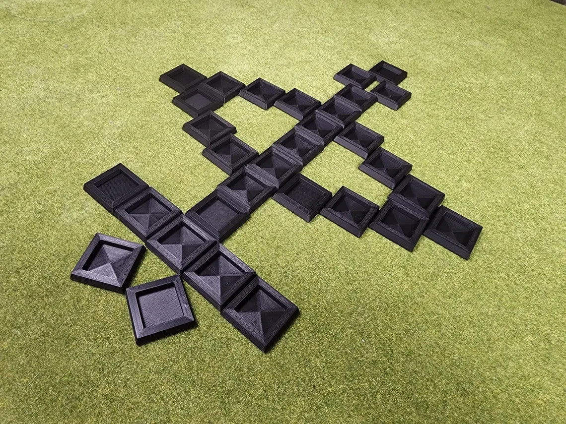20mm Square to 30mm Square Base Adapters - Base Conversions Wargaming Old