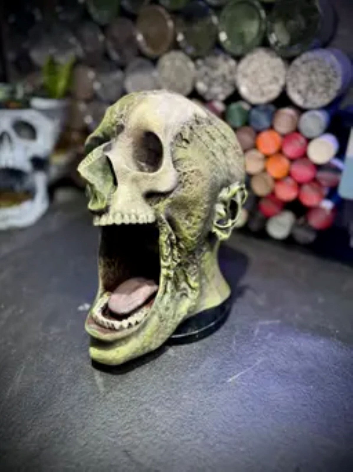 Zombie Skull Headphone and Controller Holder - Gothic Gaming Accessory