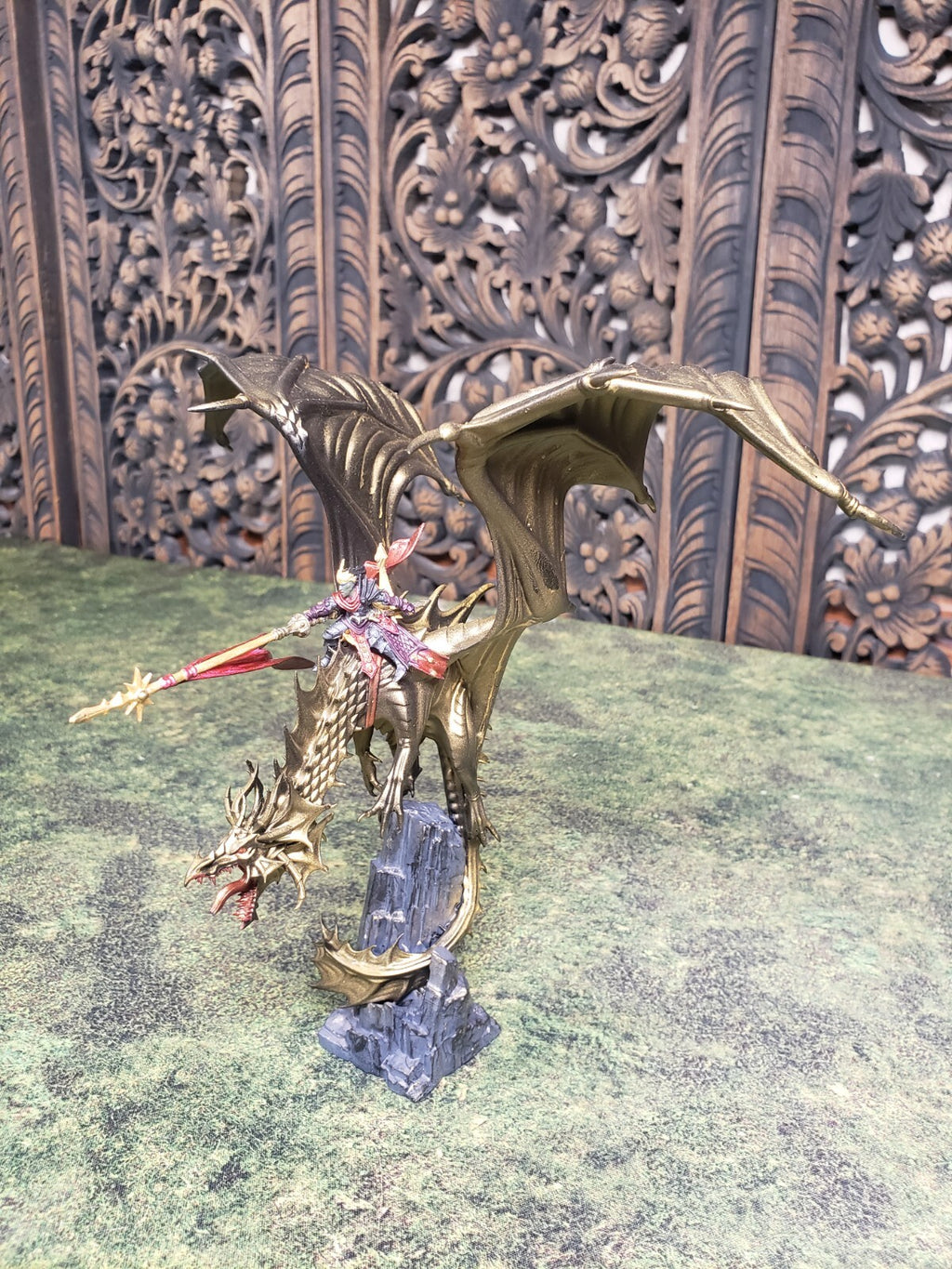 Elven Lord Mounted on Dragon