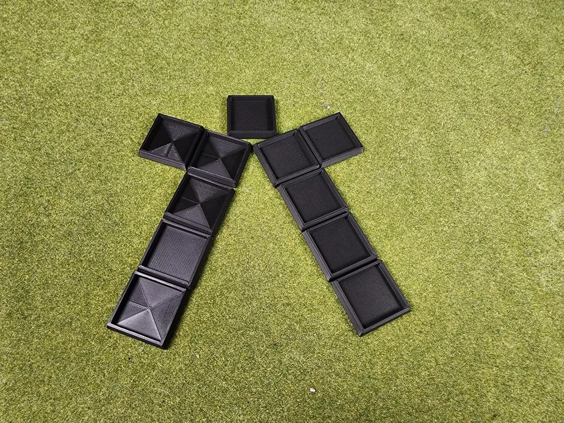 25mm Square to 30mm Square Base Adapters - Base Conversions Wargaming Old School