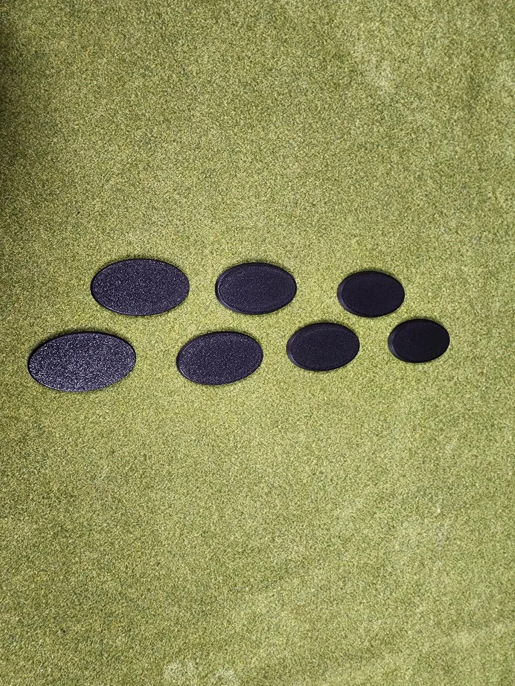 60x35mm Oval Bases - Plain Black Beveled Bases - Wargaming Old School Bases