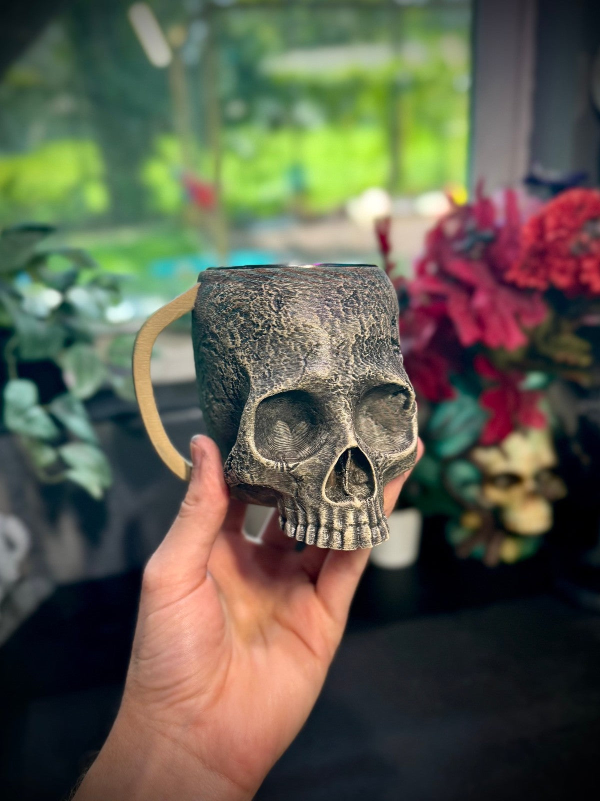 3D Printed Skull Cup  - Skeleton Mug - Necromantic Chalice (unpainted)