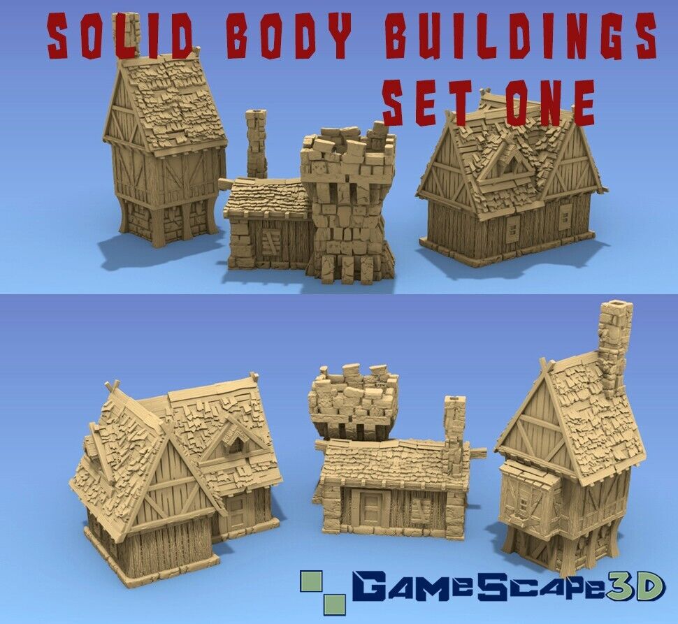 Solid Body Buildings Set 1 Terrain - Housing Group for Towns and Hamlets