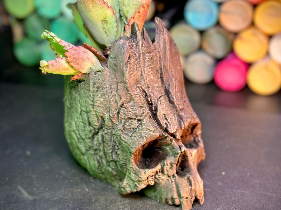 The Skull of Life Planter - Groot's Skull Planter  - Wooden Skull (unpainted)