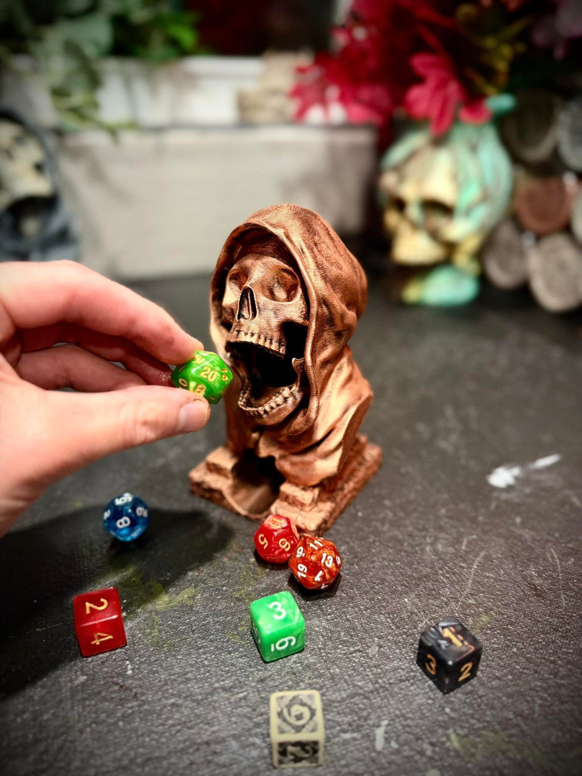 Skull Death Dice Tower - DnD, Warhammer (unpainted)