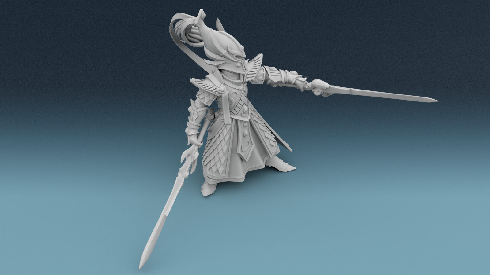 Elven Master of Dual Wielded Swords - Noble Elf Gladiator