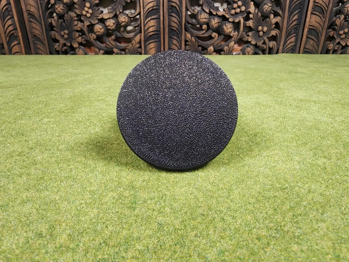 60mm Round Bases - Plain Black Beveled Bases - Wargaming Old School Bases