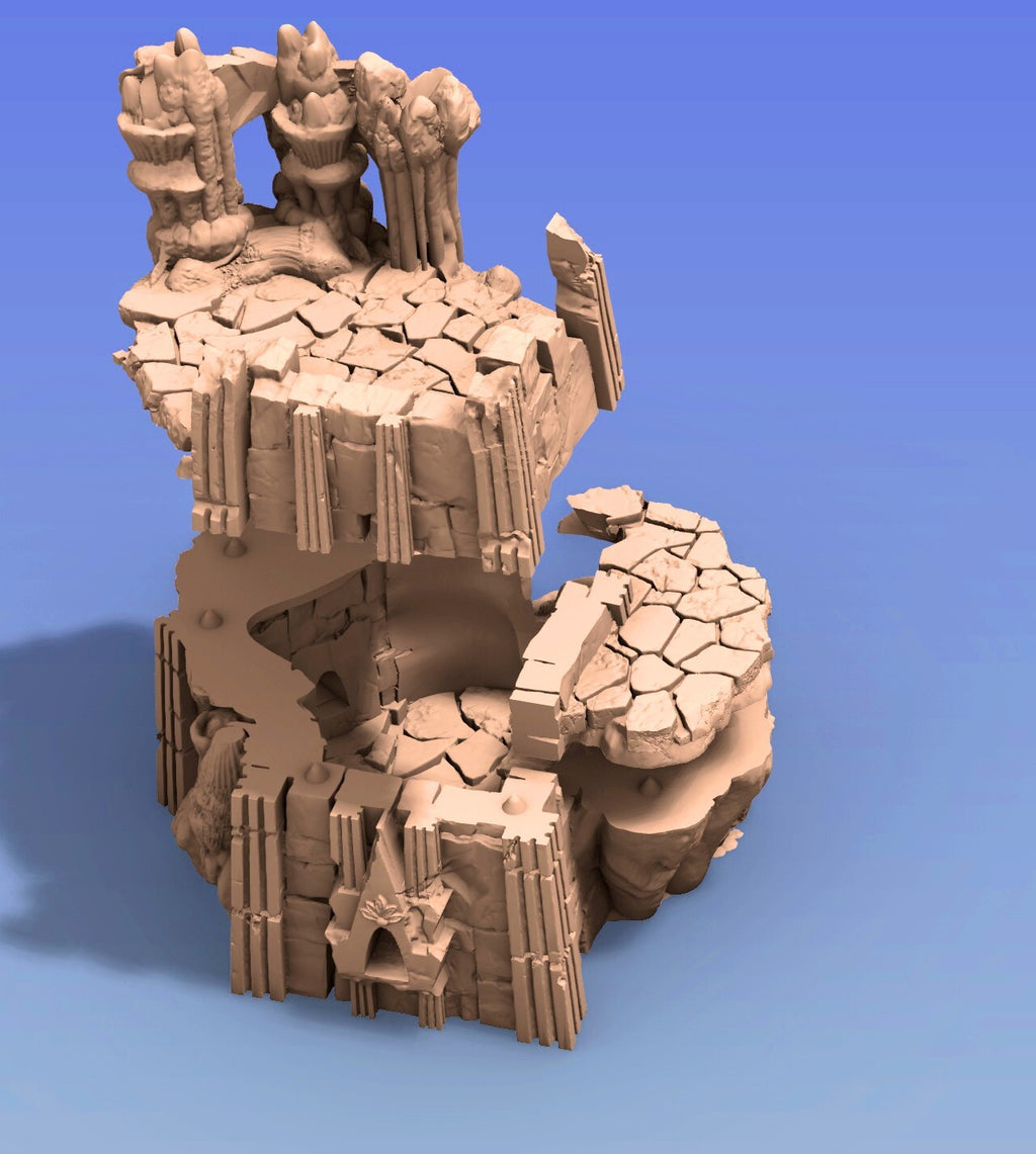 Dark Elf Tower Ruin #3 - Stone Structure on Stalagmites -