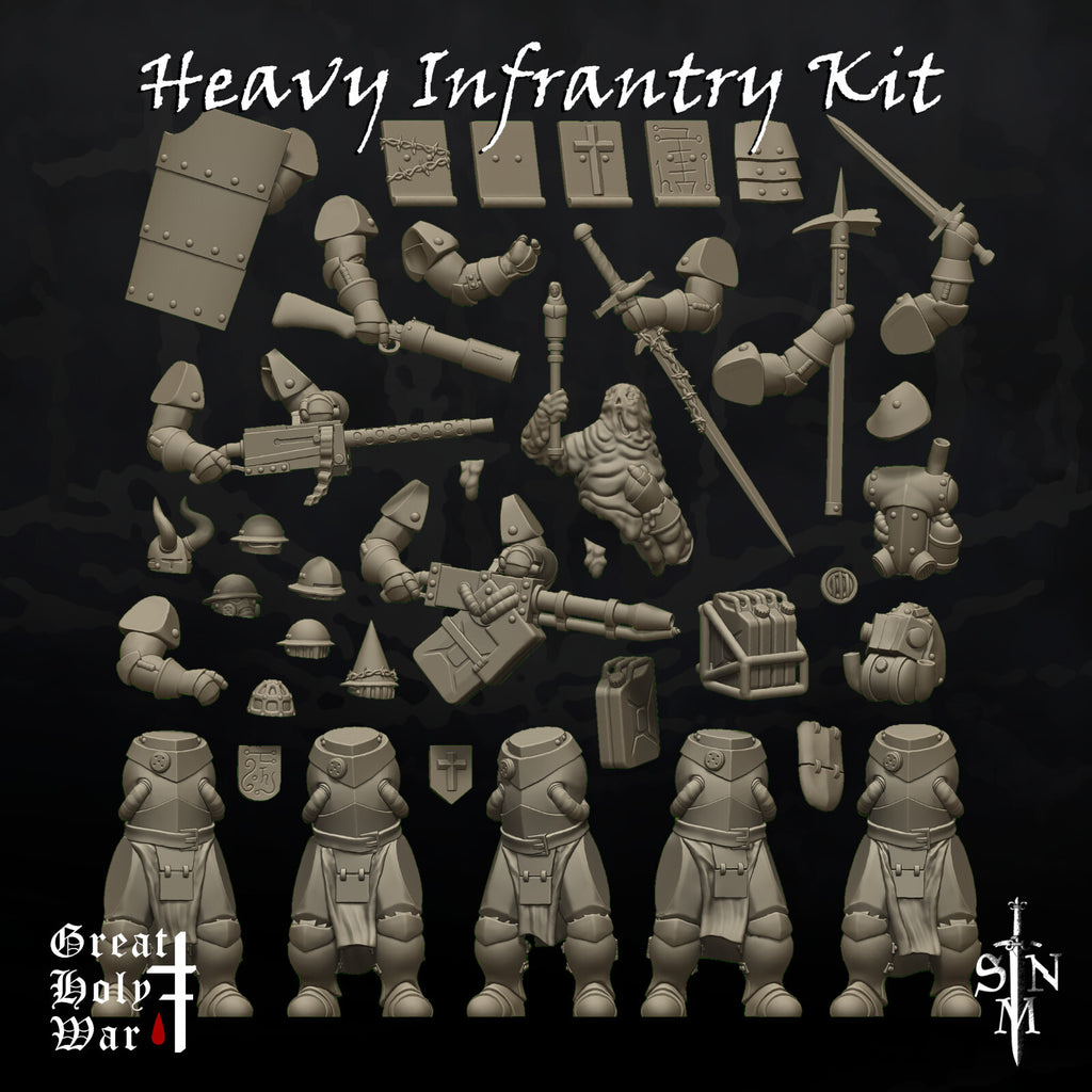 Heavy Infantry Kit - Annointed - Mechanized Grimdark Soldiers - Trench Crusaders