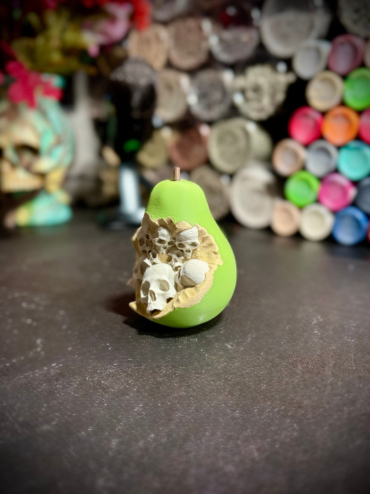 The Forbidden Pear - Fruit with Skulls - Poisoned Fruit Prop (unpainted)