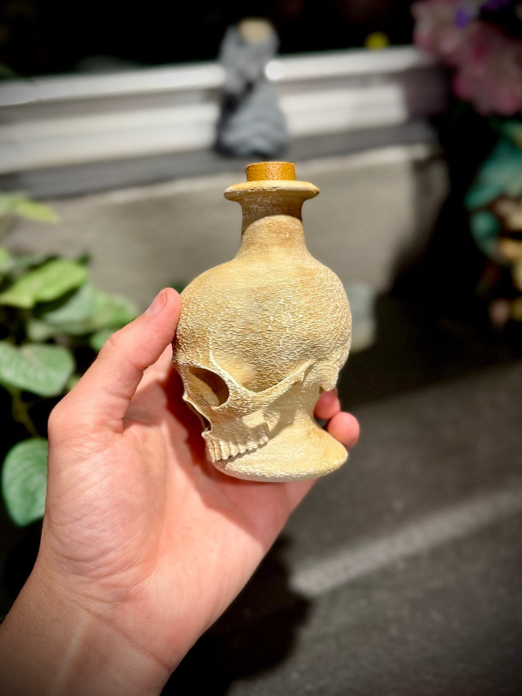 Skull Potion Bottle - Magical Elixer Container - Poison Vial Cosplay (unpainted)