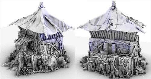 Goblin Swamp Clan House - Large Dwelling with Plank - Jungle Hut Terrain