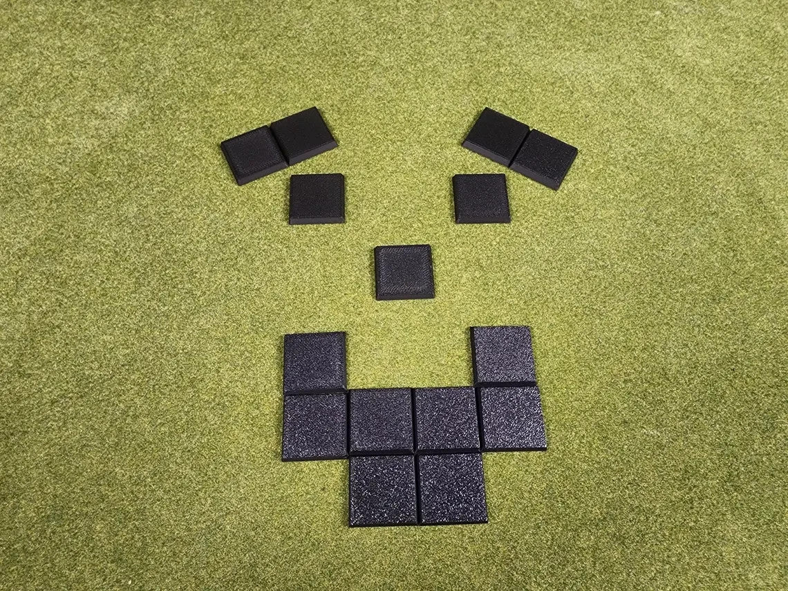 30x30mm Square Bases - Plain Beveled Bases - Wargaming Old School Bases