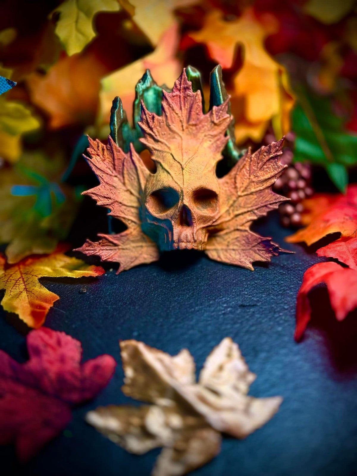 The Fallen Leaf - Halloween Skull Decoration - Skull Leaf (unpainted)