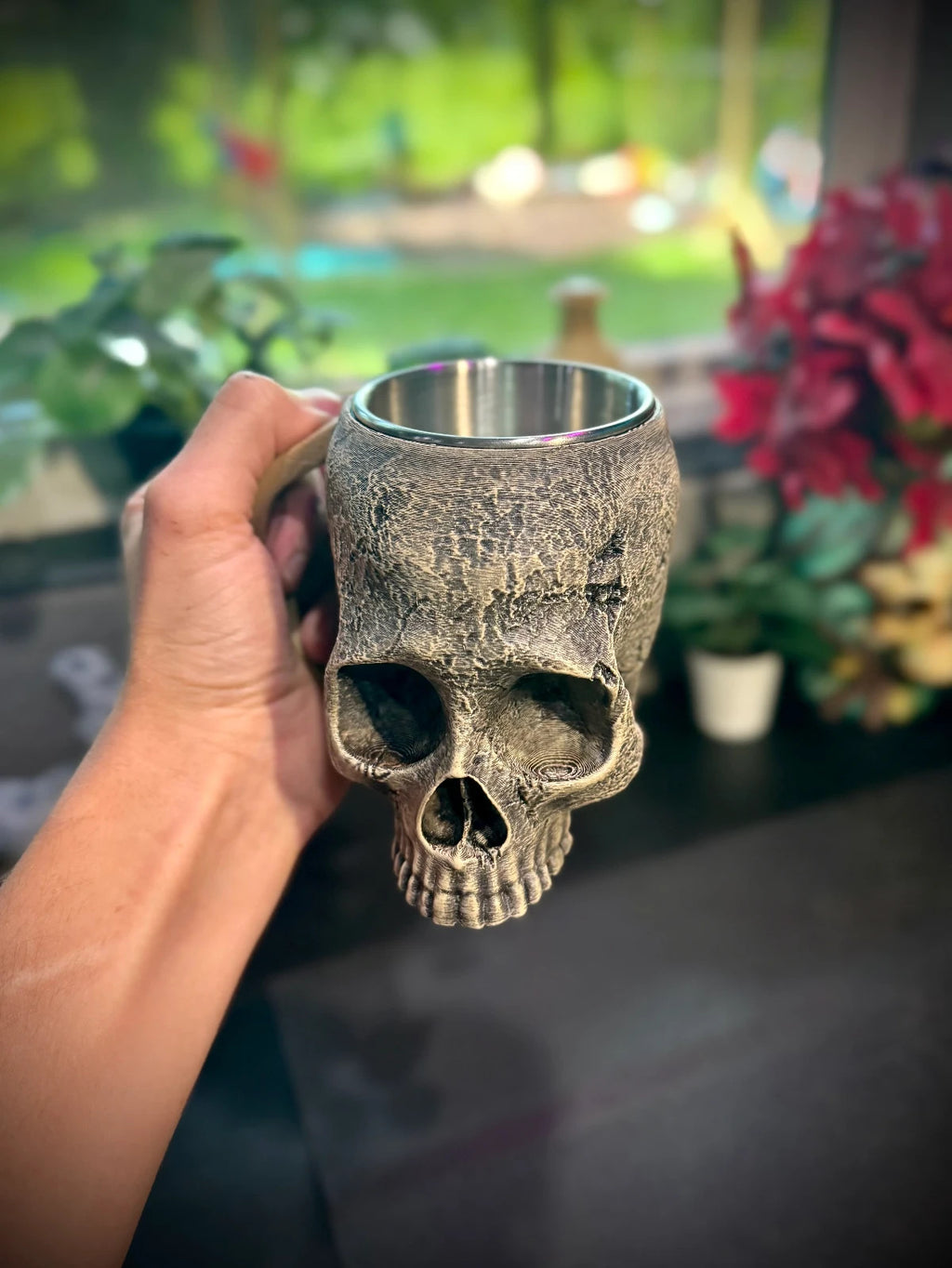 3D Printed Skull Cup  - Skeleton Mug - Necromantic Chalice (unpainted)